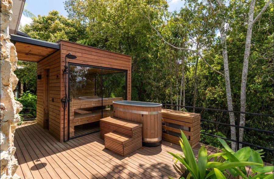 Private sauna and cold plunge