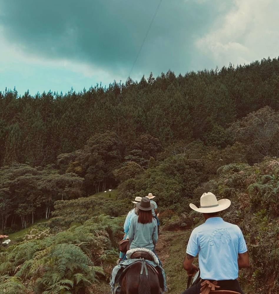 Riding through the Andes above El Retiro